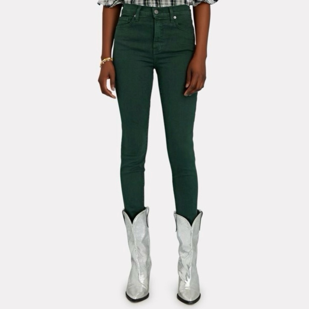 Veronica Beard Debbie High-Rise Skinny Jeans in Evergreen, Size 27 - Picture 2 of 13